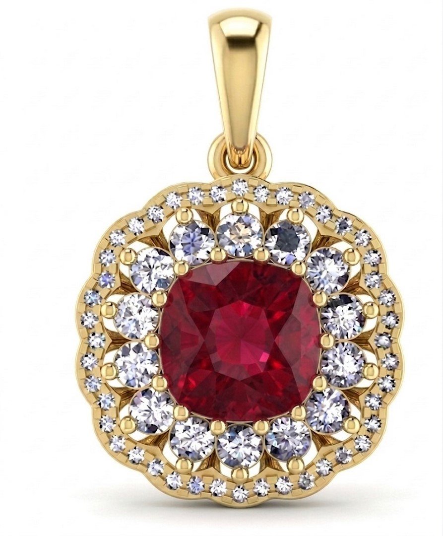 LG - 14K 2.72CT D-PENDANT LDS CUSC/RDS CERTIFIED RUBY 2.13